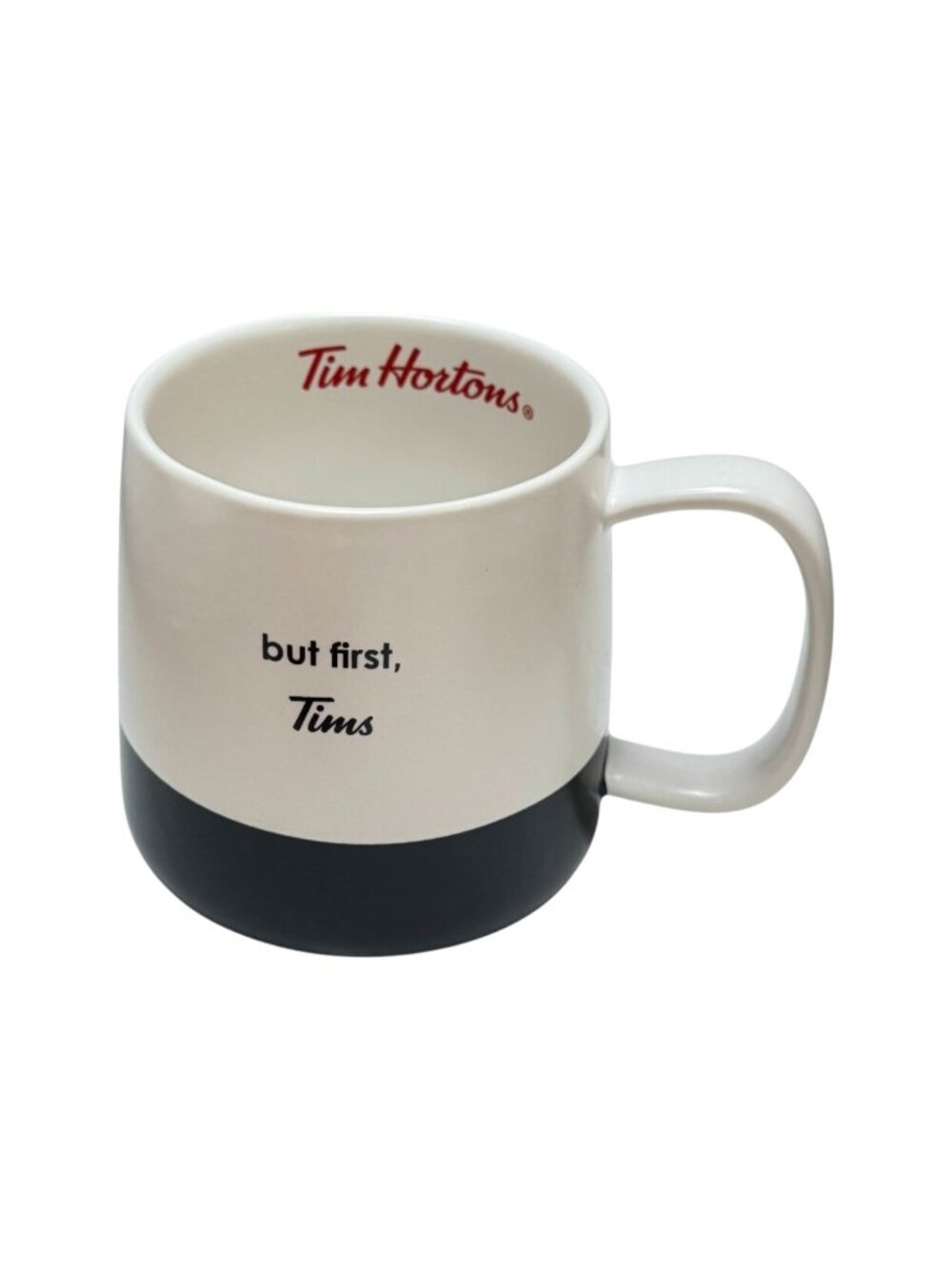 Tim Hortons Mug "but first Tims" White Ceramic New 2025
